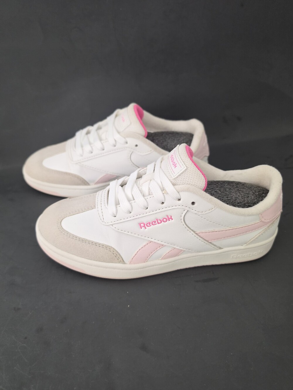 Reebok White Sneakers with Pink Accents - Women's Low Top